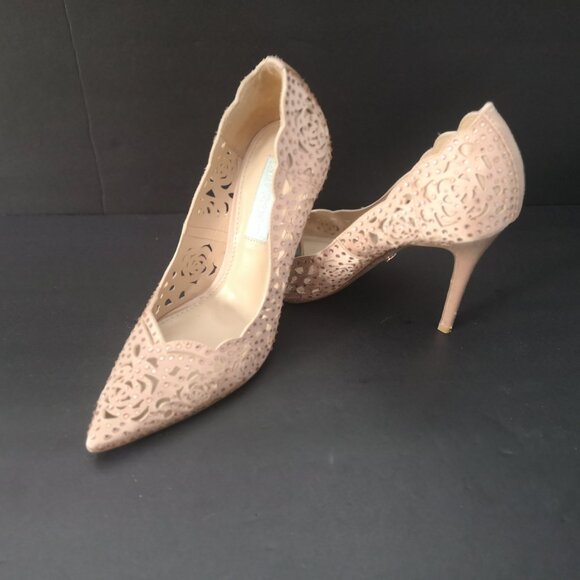 Betsey Johnson Shoes - Betsey Johnson Emili Ladies Size 7M Rose Gold Stilettos w/Rhinestones & Cut Outs
